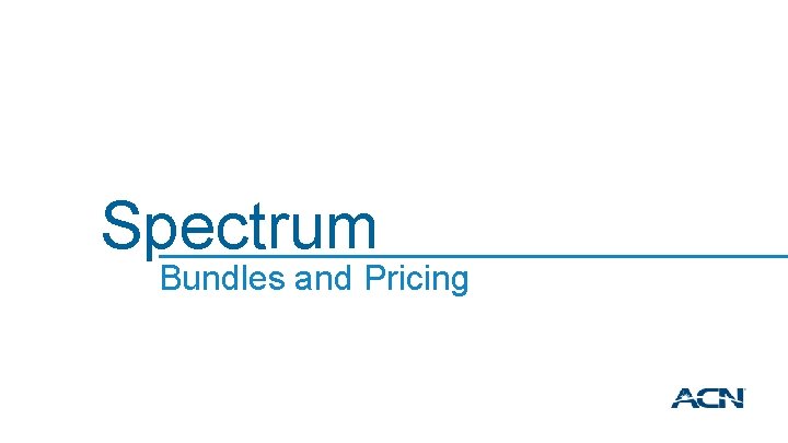 Spectrum Bundles and Pricing 