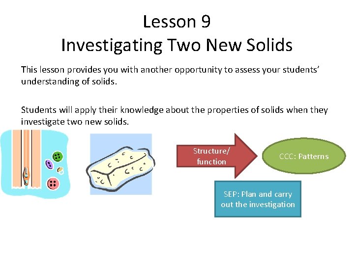 Lesson 9 Investigating Two New Solids This lesson provides you with another opportunity to