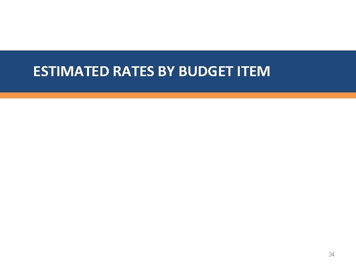ESTIMATED RATES BY BUDGET ITEM 34 