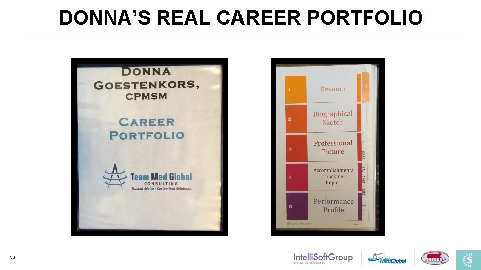 DONNA’S REAL CAREER PORTFOLIO 30 