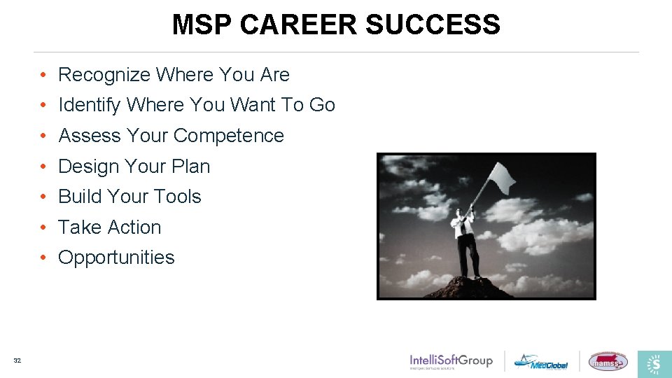 MSP CAREER SUCCESS • Recognize Where You Are • Identify Where You Want To