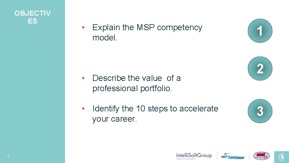 OBJECTIV ES • Explain the MSP competency model. • Describe the value of a