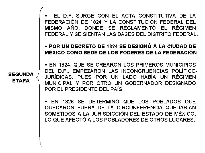 § EL D. F. SURGE CON EL ACTA CONSTITUTIVA DE LA FEDERACIÓN DE 1824