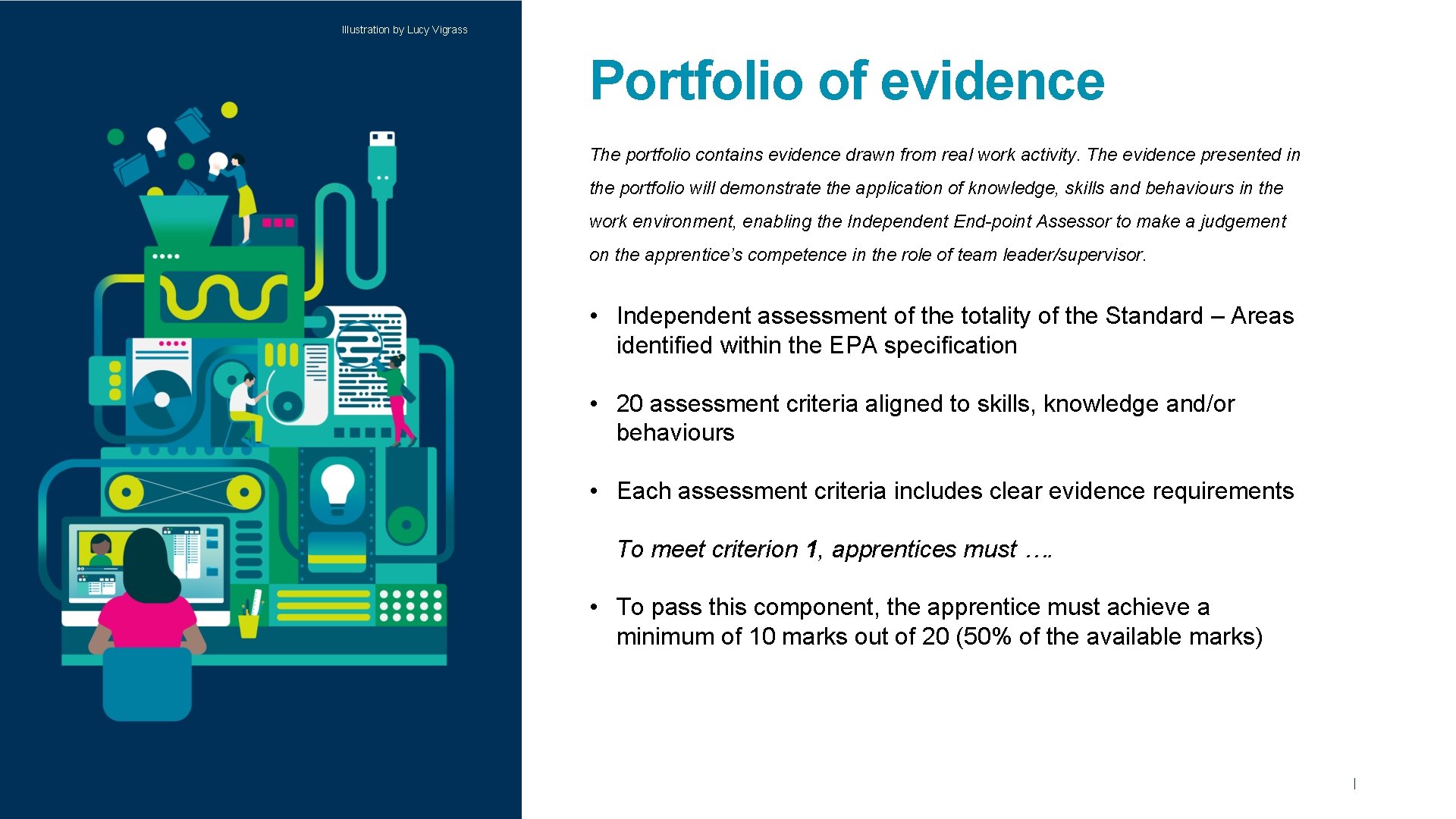 Illustration by Lucy Vigrass Portfolio of evidence The portfolio contains evidence drawn from real