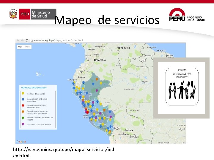 Mapeo de servicios http: //www. minsa. gob. pe/mapa_servicios/ind ex. html 