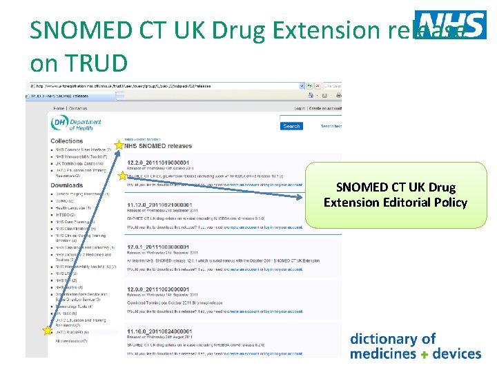 SNOMED CT UK Drug Extension release on TRUD SNOMED CT UK Drug Extension Editorial