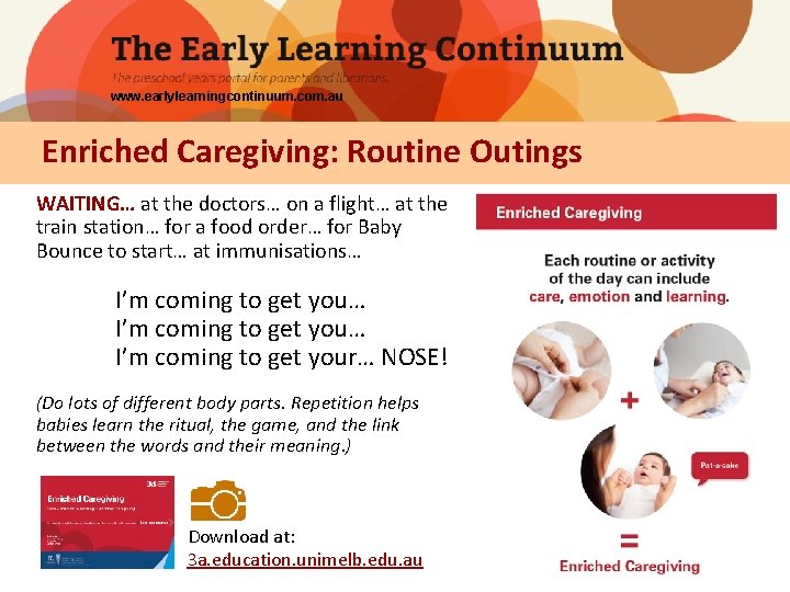 www. earlylearningcontinuum. com. au Enriched Caregiving: Routine Outings WAITING… at the doctors… on a