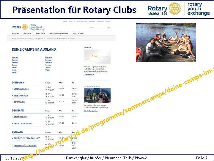 Präsentation für Rotary Clubs s p m -ca e in e /d s p