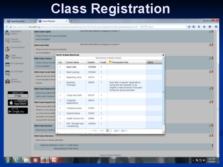 Class Registration 