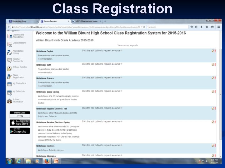 Class Registration 