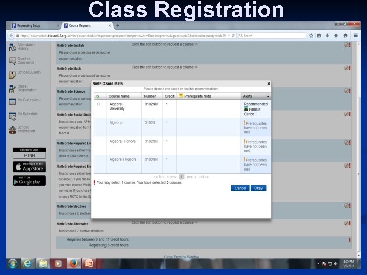 Class Registration 