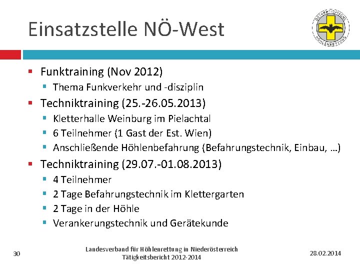 Einsatzstelle NÖ-West § Funktraining (Nov 2012) § Thema Funkverkehr und -disziplin § Techniktraining (25.