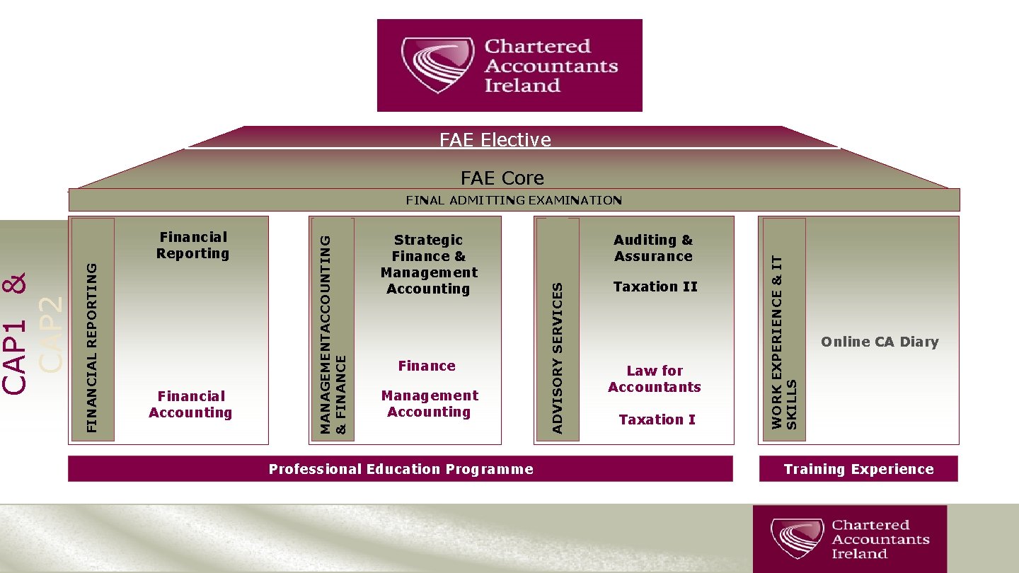 FAE Core Finance Management Accounting Professional Education Programme Auditing & Assurance Taxation II Law