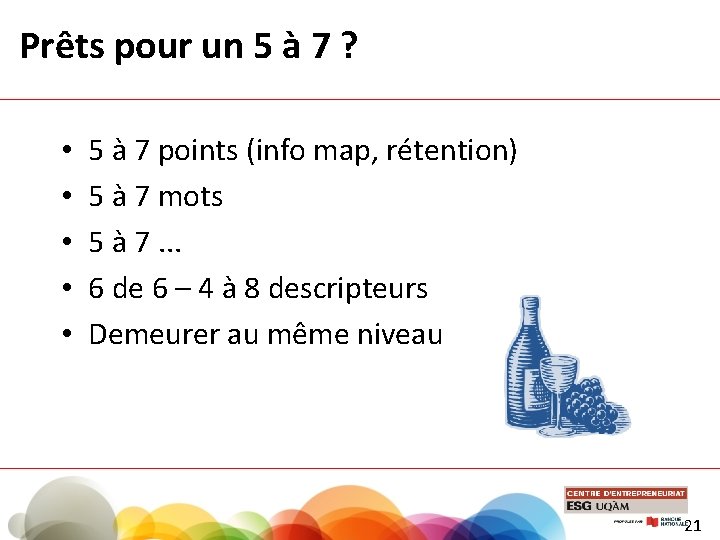 Prêts pour un 5 à 7 ? • • • 5 à 7 points