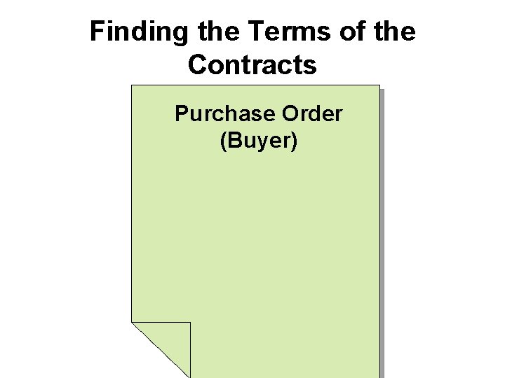 Finding the Terms of the Contracts Purchase Order (Buyer) 