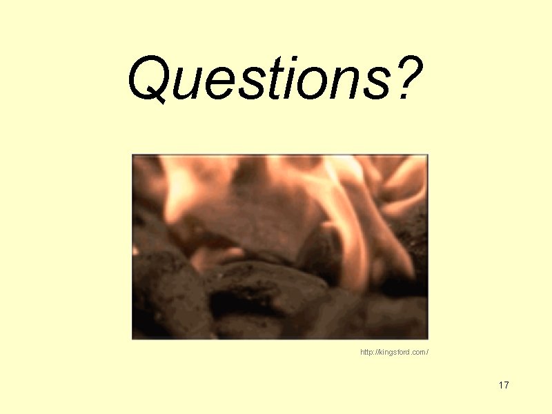 Questions? http: //kingsford. com/ 17 