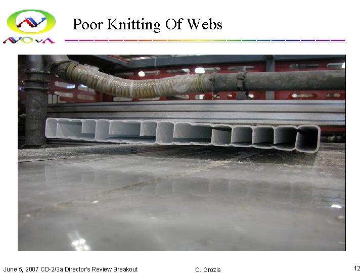 Poor Knitting Of Webs June 5, 2007 CD-2/3 a Director's Review Breakout C. Grozis