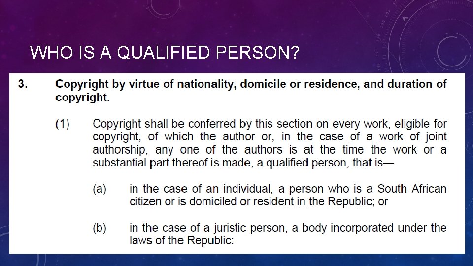 WHO IS A QUALIFIED PERSON? 
