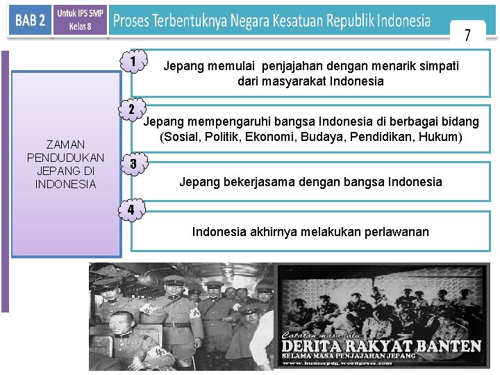 1 2 ZAMAN PENDUDUKAN JEPANG DI INDONESIA Jepang memulai penjajahan dengan menarik simpati dari