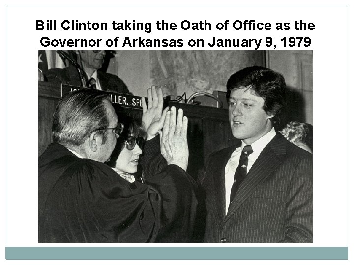 Bill Clinton taking the Oath of Office as the Governor of Arkansas on January