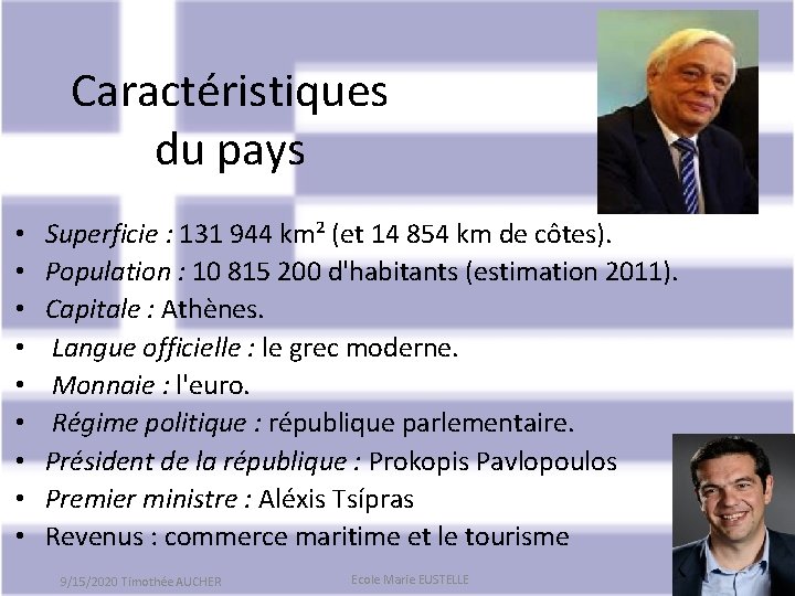 Caractéristiques du pays • • • Superficie : 131 944 km² (et 14 854