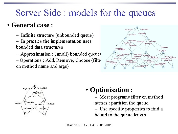 Server Side : models for the queues • General case : – Infinite structure