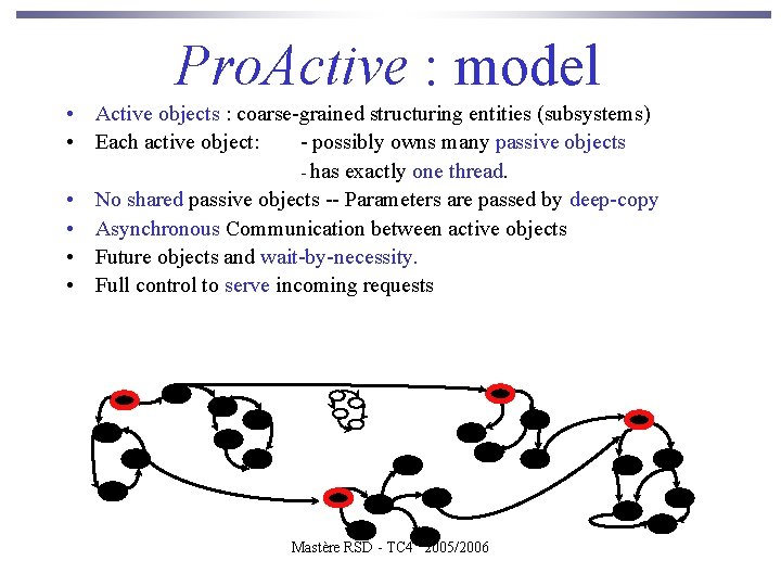 Pro. Active : model • Active objects : coarse-grained structuring entities (subsystems) • Each