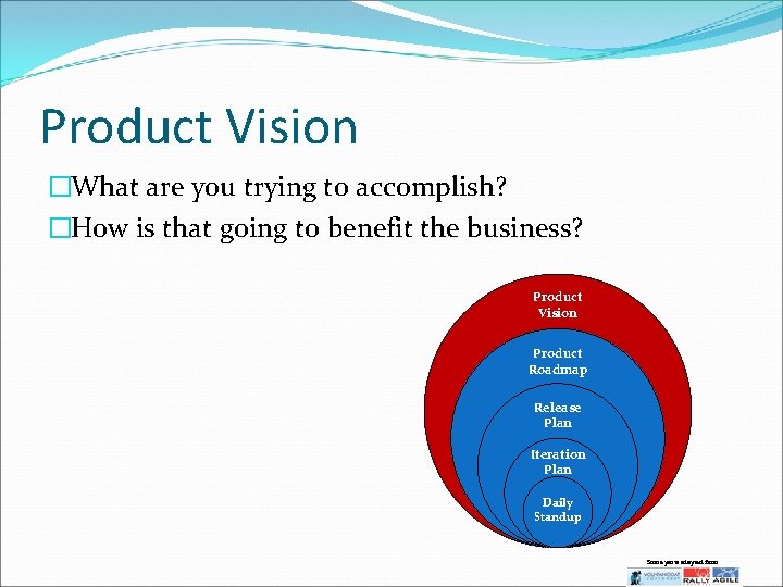 Product Vision �What are you trying to accomplish? �How is that going to benefit