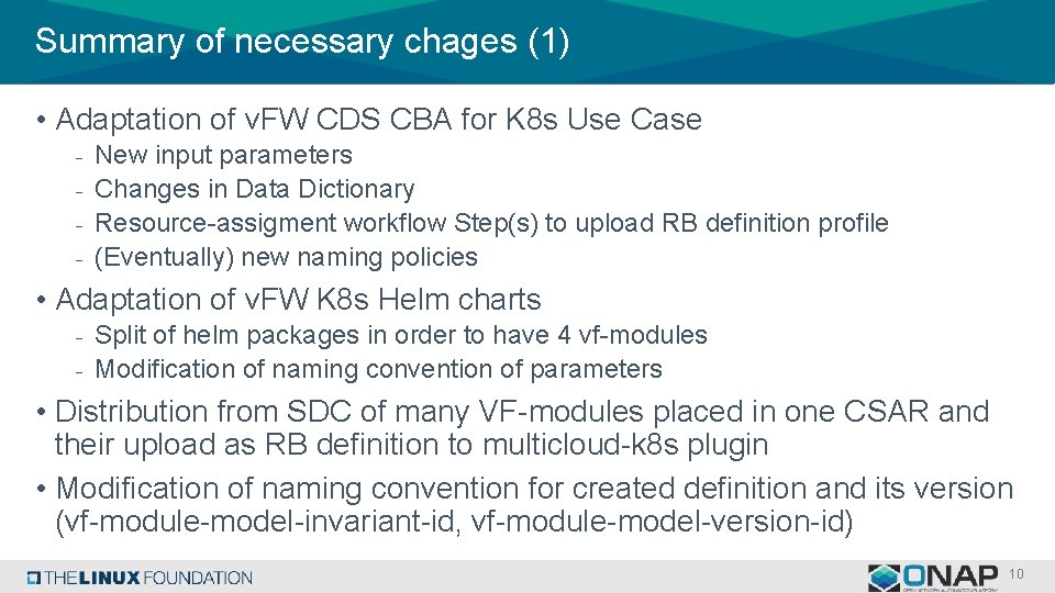 Summary of necessary chages (1) • Adaptation of v. FW CDS CBA for K