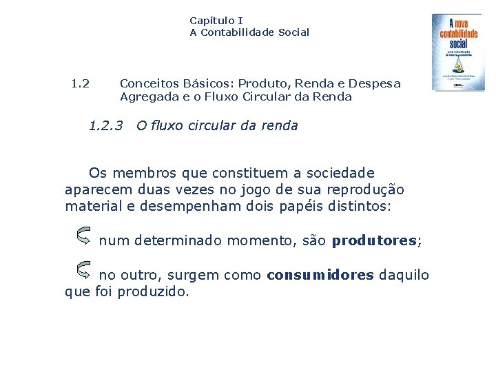 Capítulo I A Contabilidade Social 1. 2 Conceitos Básicos: Produto, Renda e Despesa Agregada