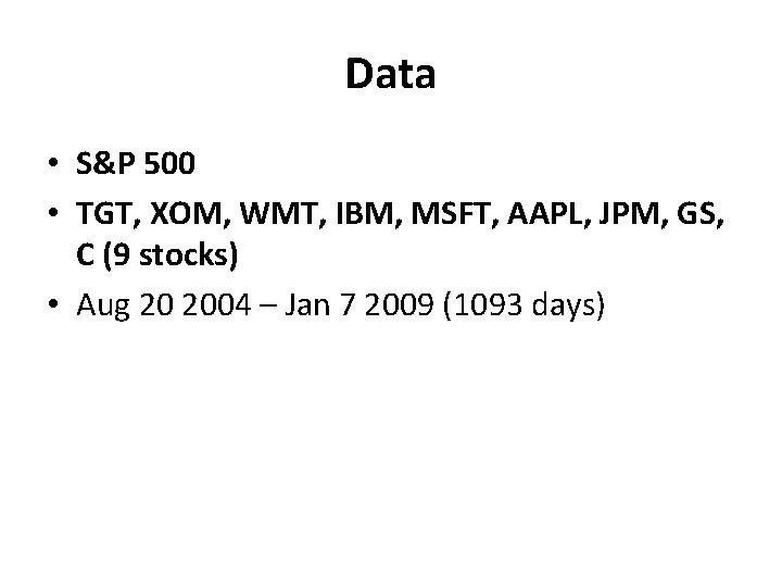 Data • S&P 500 • TGT, XOM, WMT, IBM, MSFT, AAPL, JPM, GS, C