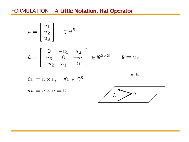FORMULATION – A Little Notation: Hat Operator 