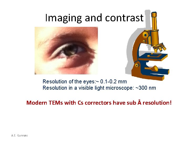 Imaging and contrast Resolution of the eyes: ~ 0. 1 -0. 2 mm Resolution