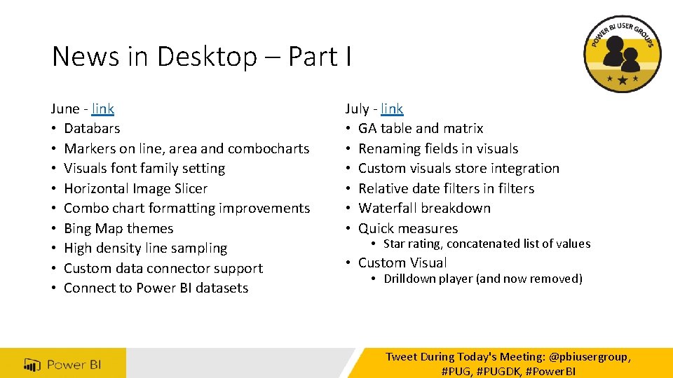 News in Desktop – Part I June - link • Databars • Markers on