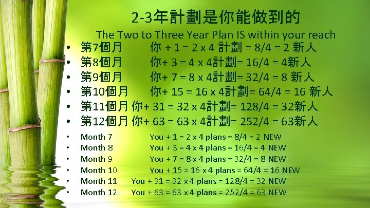 2 -3年計劃是你能做到的 • • • The Two to Three Year Plan IS within your