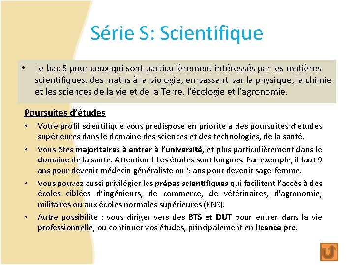 Série S: Scientifique • Le bac S pour ceux qui sont particulièrement intéressés par
