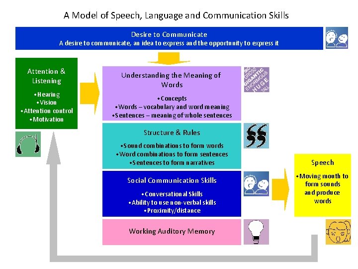 A Model of Speech, Language and Communication Skills Desire to Communicate A desire to