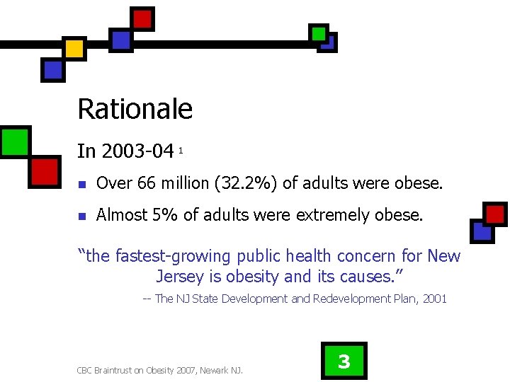 Rationale In 2003 -04 1 n Over 66 million (32. 2%) of adults were