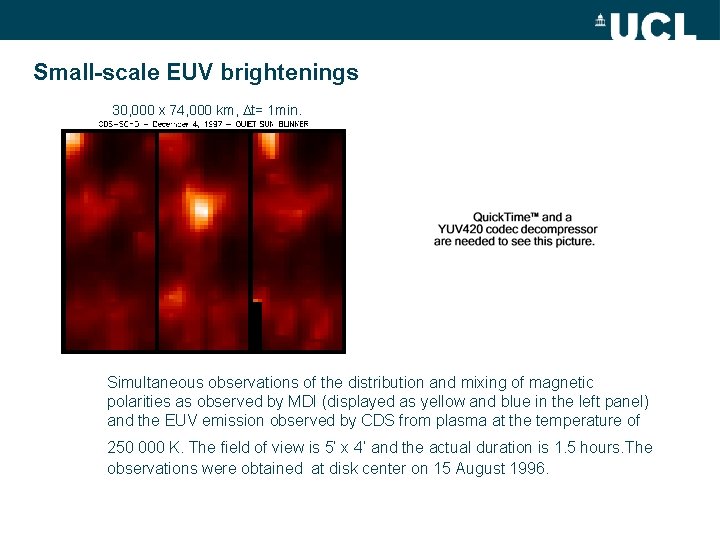 Small-scale EUV brightenings 30, 000 x 74, 000 km, t= 1 min. Simultaneous observations