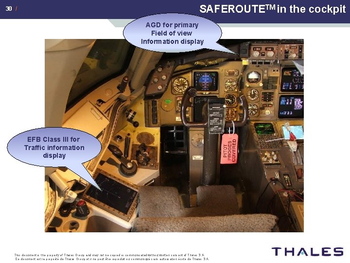 SAFEROUTETM in the cockpit 30 / AGD for primary Field of view Information display