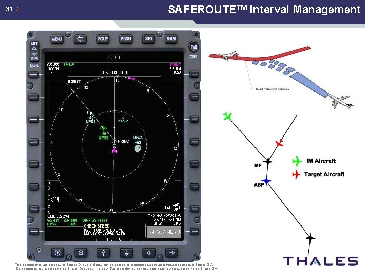 31 / SAFEROUTETM Interval Management This document is the property of Thales Group and