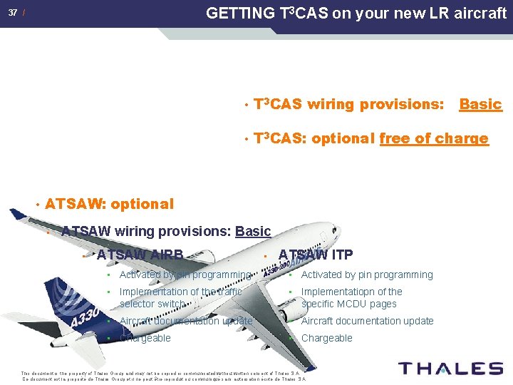 GETTING T 3 CAS on your new LR aircraft 37 / • • T