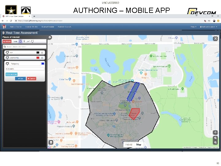 UNCLASSIFIED AUTHORING – MOBILE APP 10 10 