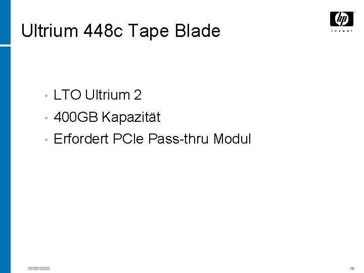 Ultrium 448 c Tape Blade • LTO Ultrium 2 • 400 GB Kapazität •