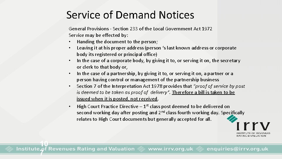 Service of Demand Notices General Provisions - Section 233 of the Local Government Act