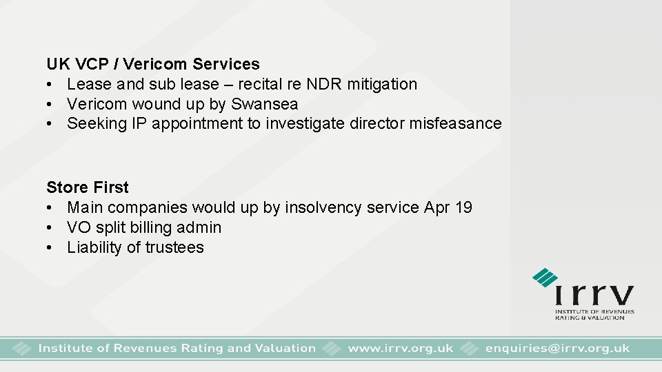 UK VCP / Vericom Services • Lease and sub lease – recital re NDR