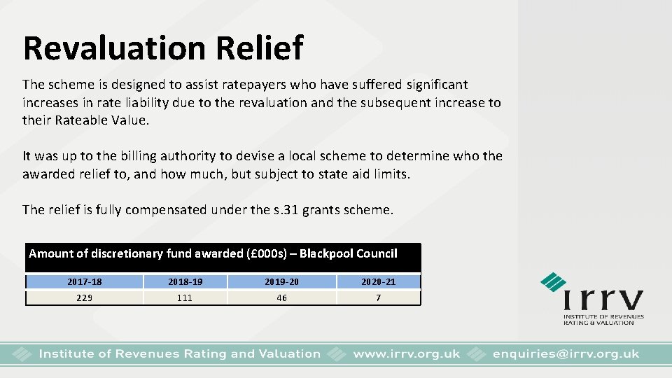 Revaluation Relief The scheme is designed to assist ratepayers who have suffered significant increases