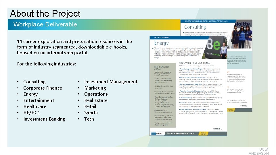 About the Project Workplace Deliverable 14 career exploration and preparation resources in the form