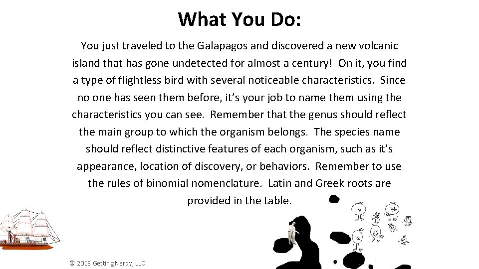 What You Do: You just traveled to the Galapagos and discovered a new volcanic