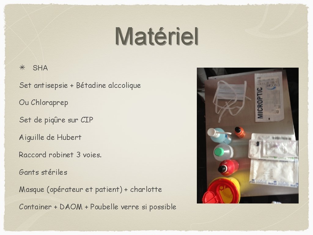 Matériel SHA Set antisepsie + Bétadine alccolique Ou Chloraprep Set de piqûre sur CIP